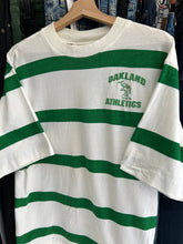 Load image into Gallery viewer, Vintage Logo 7 Oakland Athletics Striped Tee Medium
