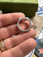 Load image into Gallery viewer, GUCCI .925 Silver Hexagon Ring Size 9.5

