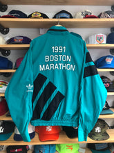 Load image into Gallery viewer, Vintage Adidas 1991 Boston Marathon Zip Up Windbreaker Size Large
