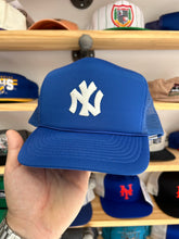 Load image into Gallery viewer, Vintage Yankees Royal Blue Foam Mesh Trucker Custom Snapback
