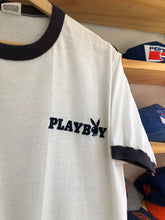 Load image into Gallery viewer, Vintage 80’s Playboy Spellout Ringer Promo Tee Size XL
