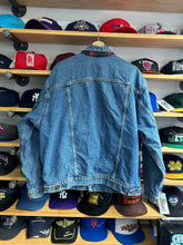 Load image into Gallery viewer, Vintage Levi’s Made in USA Buffalo Plaid Lined Denim Trucket Jacket XL
