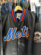 Load image into Gallery viewer, Vintage 2000 PUMA New York Mets Black Satin Jacket Large
