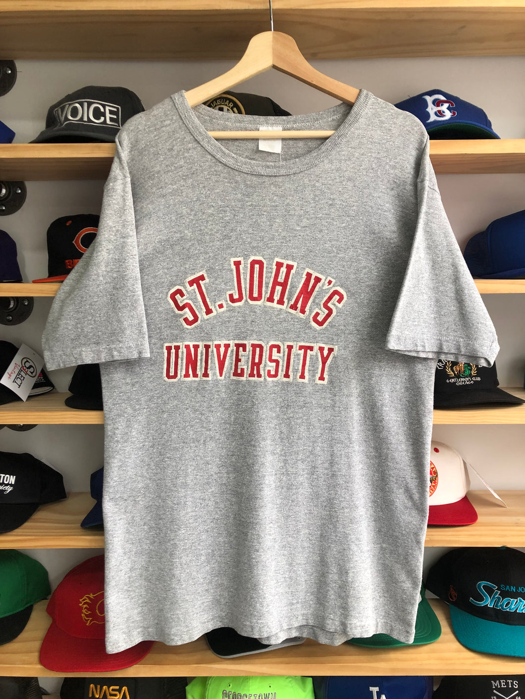 Vintage 1980s Single Stitched St. John’s University Spellout Tee Size Large