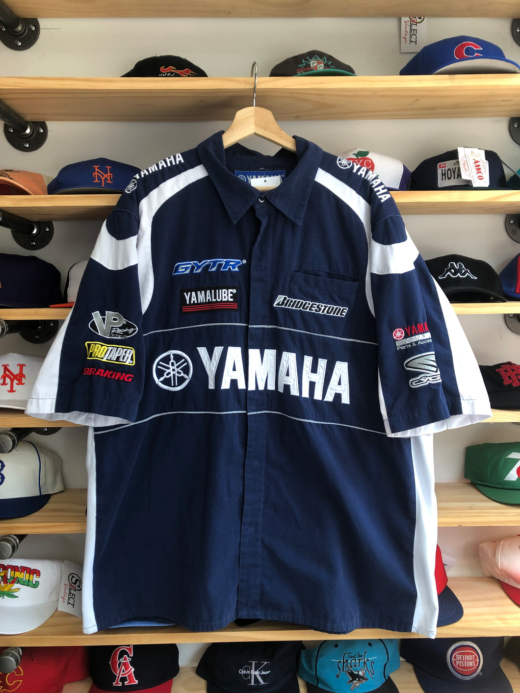 Vintage JH Design Yamaha Racing Button Shirt Size 2XL