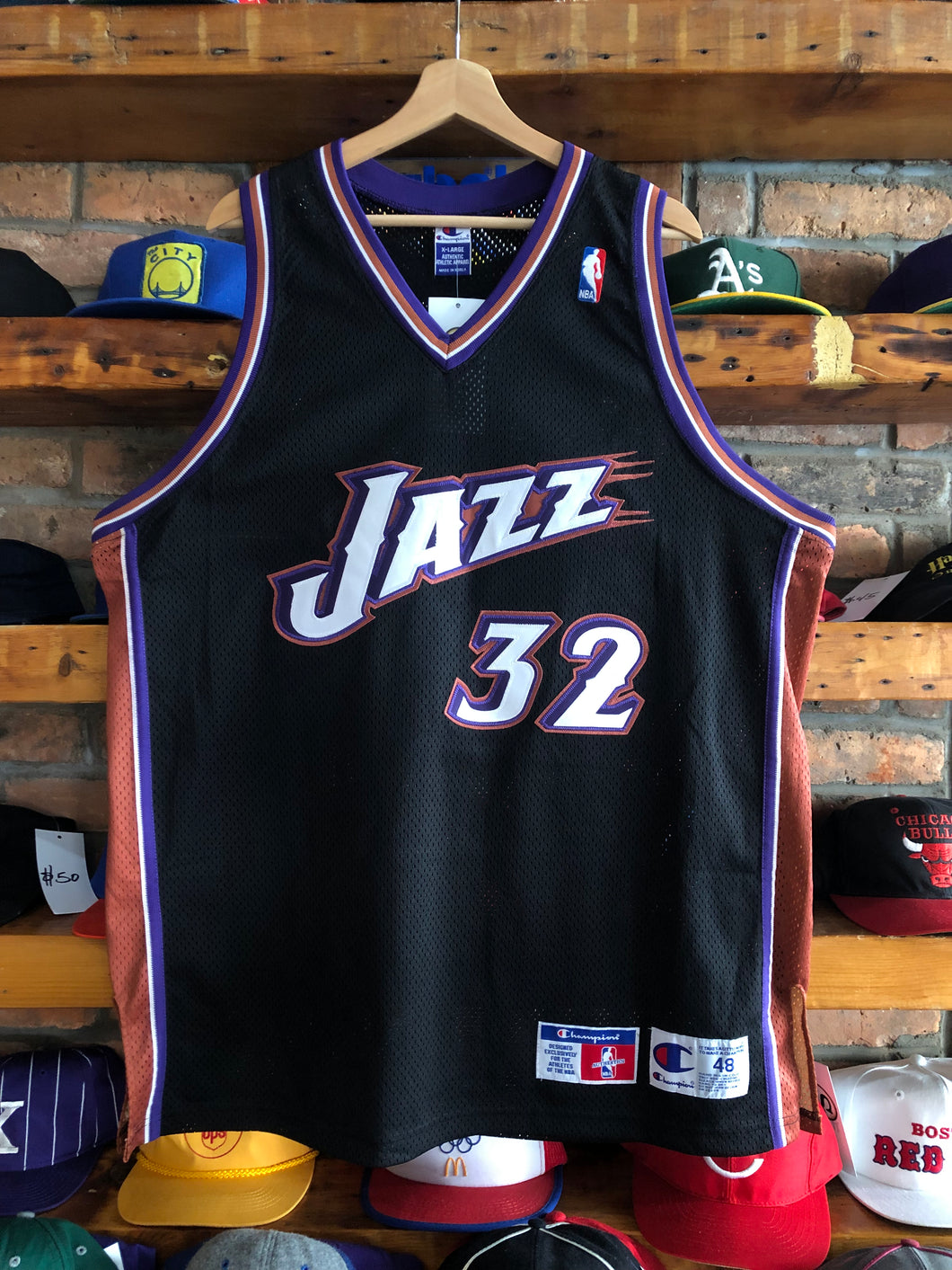 Vintage Champion Authentic Utah Jazz Karl Malone Jersey Size 48/XL