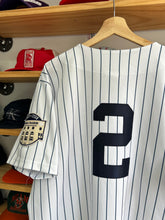 Load image into Gallery viewer, Vintage Majestic 2008 Derek Jeter Dual Patch Pinstripe Jersey Large
