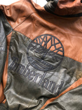 Load image into Gallery viewer, Vintage Timberland Beef &amp; Broccoli Boot 2 Tone Leather Bomber Jacket Size 2XL
