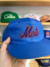 Load image into Gallery viewer, Vintage 90s New York Mets Nylon Script Snapback
