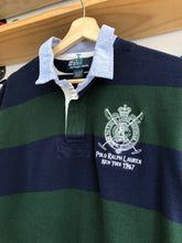 Load image into Gallery viewer, Vintage Polo Ralph Lauren Striped Crest Collared Shirt Size XL
