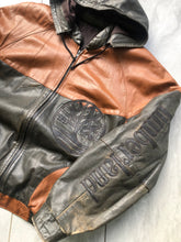 Load image into Gallery viewer, Vintage Timberland Beef &amp; Broccoli Boot 2 Tone Leather Bomber Jacket Size 2XL

