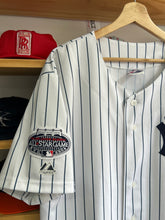 Load image into Gallery viewer, Vintage Majestic 2008 Derek Jeter Dual Patch Pinstripe Jersey Large
