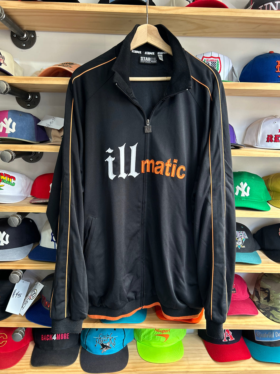 Vintage Y2K illmatic Nas Polyester Zip Up Jacket 2XL