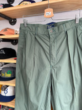Load image into Gallery viewer, Vintage Made in USA Polo Ralph Lauren Pleated Green Cotton Pants 36x34
