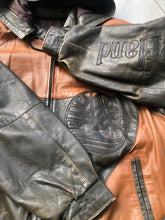 Load image into Gallery viewer, Vintage Timberland Beef &amp; Broccoli Boot 2 Tone Leather Bomber Jacket Size 2XL
