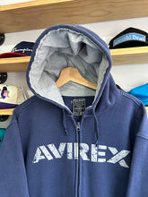 Load image into Gallery viewer, Vintage Y2K Avirex Navy Full Zip Sweater Large
