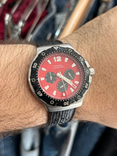 Load image into Gallery viewer, Vintage 90s Fossil Black / Red Chronograph Quartz Watch

