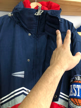 Load image into Gallery viewer, Deadstock Vintage Logo Athletic New Jersey Nets Puffer Jacket Size XL

