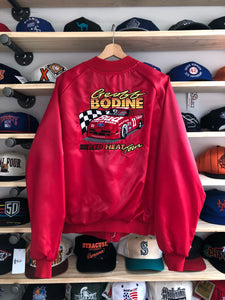 Vintage Budweiser Geoff Bodine Racing Satin Jacket Size Large