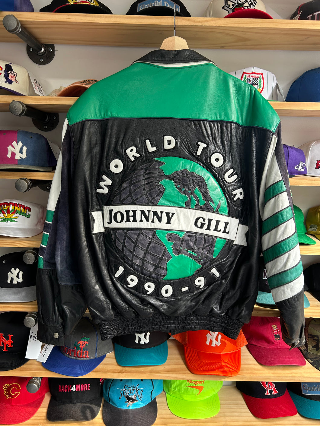 Vintage 1990-1991 Johnny Gill Leather / Suede Jeff Hamilton Crew Tour Jacket Large