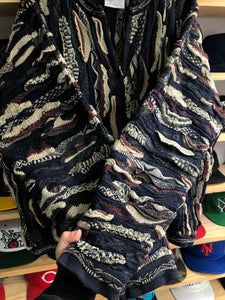 Vintage Coogi Multicolor 3D Multi Color Knit Quarter Zip Sweater 2XL