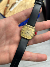 Load image into Gallery viewer, Vintage 60s / 70s DuFonte Gold Plated Square Roman Numeral Hand Wind Watch
