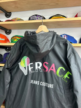 Load image into Gallery viewer, Vintage 90s Versace Jeans Couture Reversible Rainproof All Over Print Spellout Jacket XL
