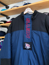 Load image into Gallery viewer, Vintage Starter New Jersey Nets Quarter Zip Pullover Puffer Jacket Size XL
