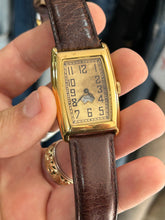 Load image into Gallery viewer, Vintage 80s / 90s Gold Art Deco Style Jump Seconds Quartz Watch
