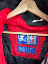 Load image into Gallery viewer, Vintage 90s Starter Chicago Bulls Hooded Front Pouch Pullover Jacket L / XL
