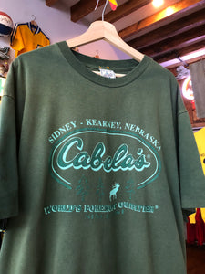 Vintage 90s Cabelas Outdoors Sun Faded Tee Size XL