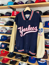 Load image into Gallery viewer, Vintage Majestic New York Yankees Leather / Wool Script Varsity Jacket XL

