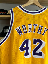 Load image into Gallery viewer, Vintage Early 90s Los Angeles Lakers James Worthy Authentic Champion Jersey 48 XL
