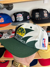 Load image into Gallery viewer, Vintage Logo Athletic Seattle SuperSonics Wool Sharktooth SnapBack
