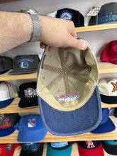 Load image into Gallery viewer, Vintage New York Knicks G Cap Khaki Denim Strapback Dad Hat
