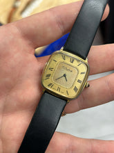 Load image into Gallery viewer, Vintage 60s / 70s DuFonte Gold Plated Square Roman Numeral Hand Wind Watch
