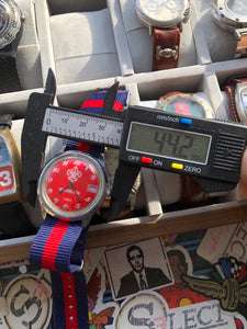 Vintage 1978 Timex Boys Scouts Hand Wind Red Dial Watch