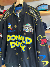 Load image into Gallery viewer, Vintage 2004 Jeff Hamilton Donald Duck Daytona 500 NASCAR Jacket 2XL
