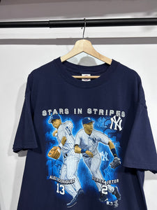 Vintage 2004 Yankees Stars in Stripes Jeter Arod Tee XL