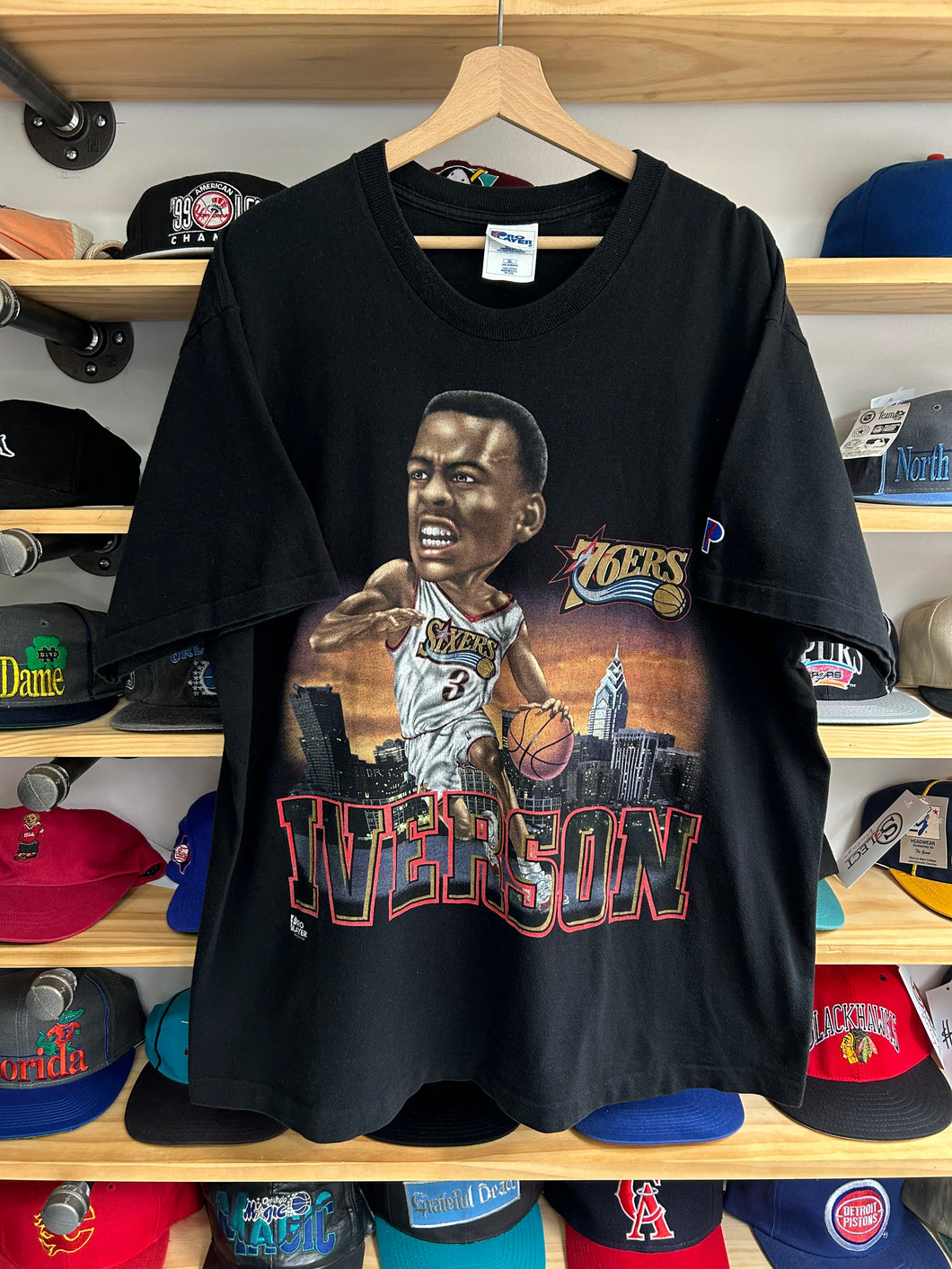 Vintage Pro Player Allen Iverson Caricature Tee XL