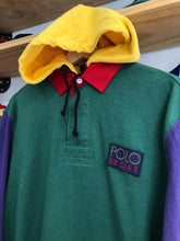 Load image into Gallery viewer, Polo Ralph Lauren Cold Wave Multi Color Hooded Polo Shirt Size Medium
