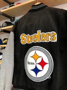 Vintage Pittsburgh Steelers GIII Suede Chenille Jacket Large