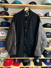 Load image into Gallery viewer, Vintage 90s Nike Wool / Leather Black Brown Swoosh Varsity Jacket XL
