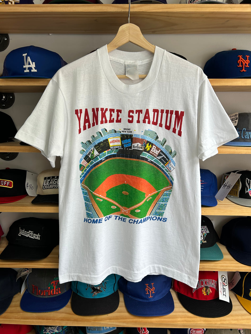 Vintage 90s Yankee Stadium Home of Champions Tee Large