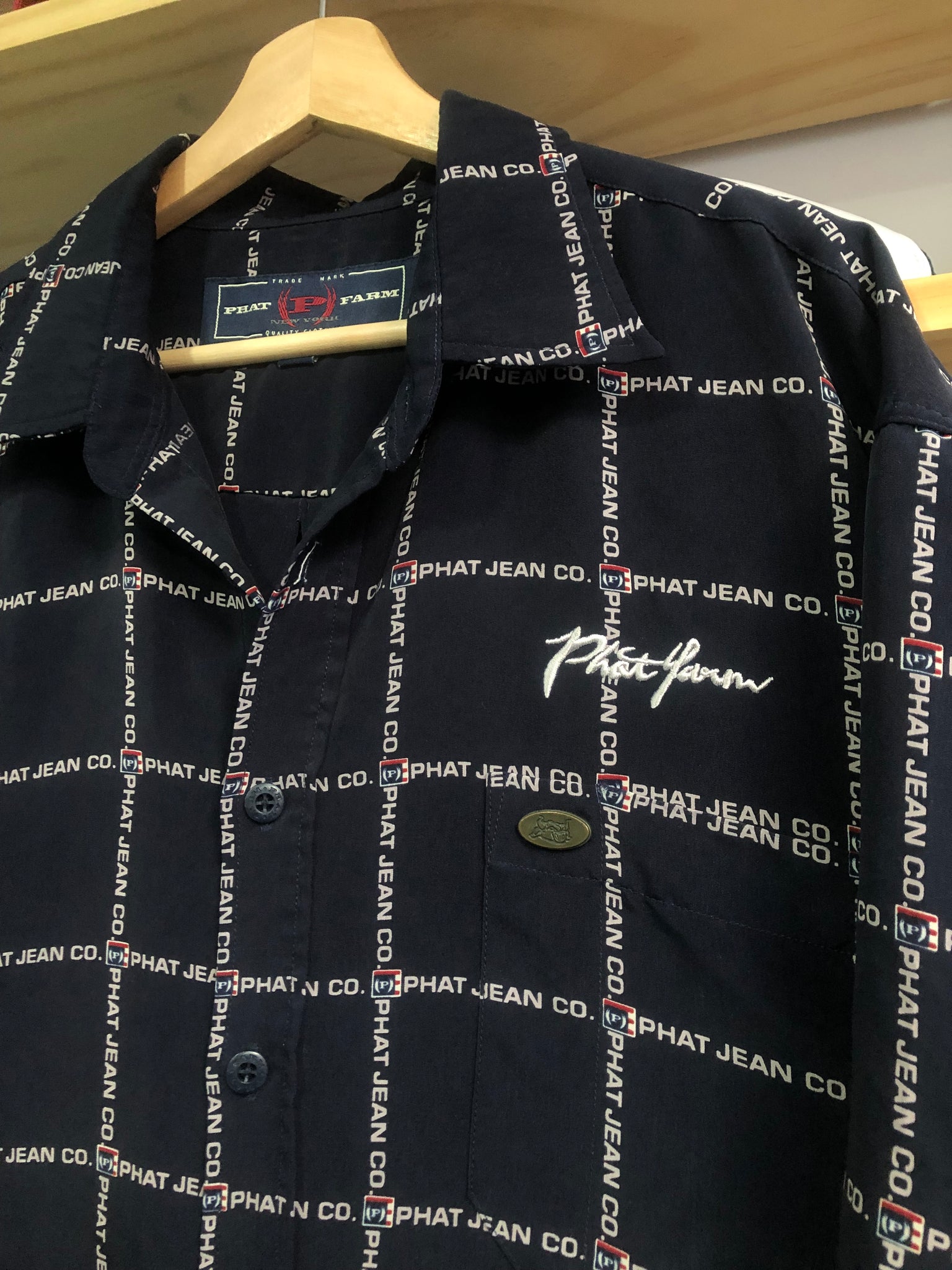 phat farm dress shirts Phat Farm Mens Terry Cloth Button Up Shirt Black Grey Colorblock XXL NWT