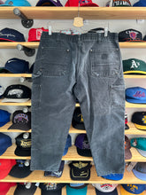 Load image into Gallery viewer, Carhartt 2014 Black Double Knees Faded Tatered &amp; Repairs 38x30
