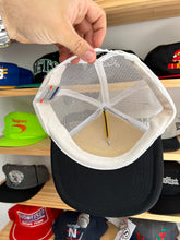 Load image into Gallery viewer, Vintage New York Mets Custom Logo Black Foam Trucker SnapBack
