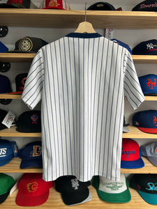 Vintage 80s New York Yankees Pinstripe Polyester Pullover Jersey Medium