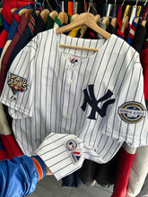 Load image into Gallery viewer, 2009 Majestic New York Yankees Hideki Matsui Pinstripe Jersey w/ Patches Large
