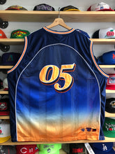 Load image into Gallery viewer, Vintage Fubu Blue/Silver/Orange Gradient Basketball Jersey Size 3XL
